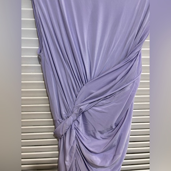 Jason Wu Iris Lavender Purple Silk Ruched Draped Midi Dress Women’s Size 8 NWT - Picture 4 of 6